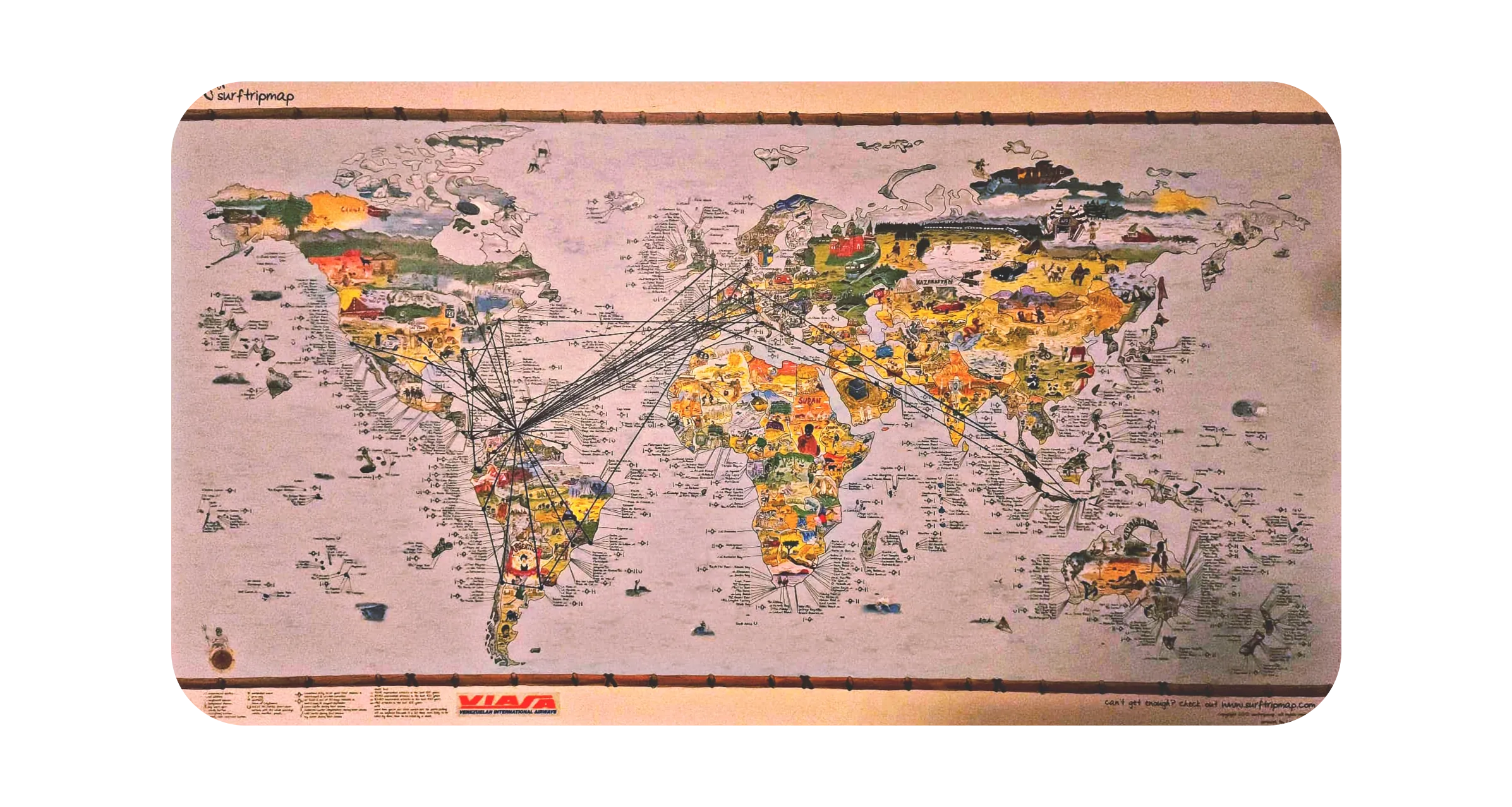 Travel map with routes